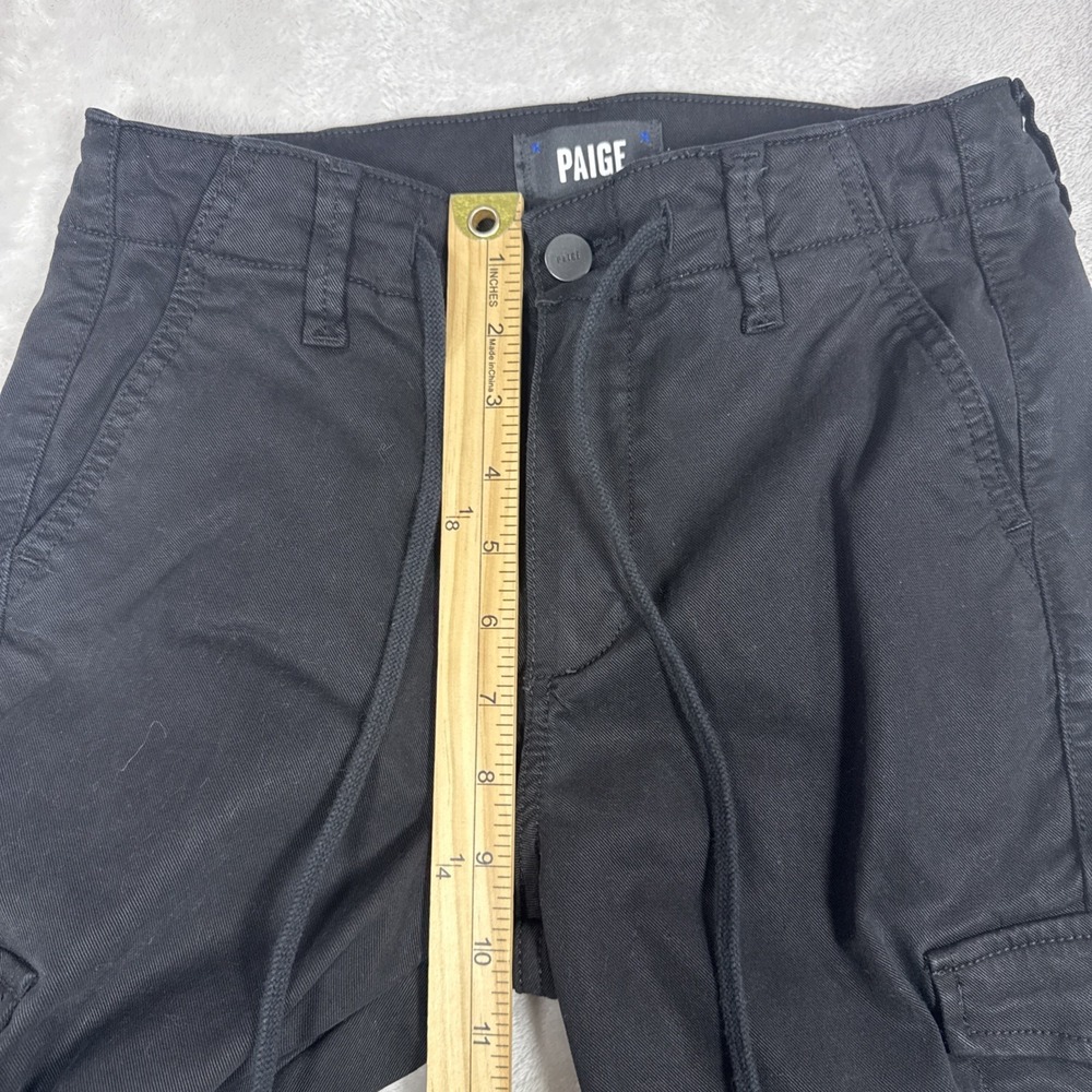 Paige Christy Cargo Pants Womens 25X26 Black Solid Elastic Waist Grunge GorpCore - Picture 5 of 7